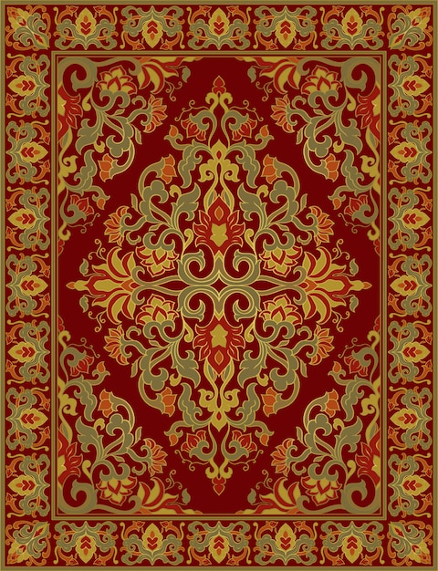 Alfombra oriental floral.