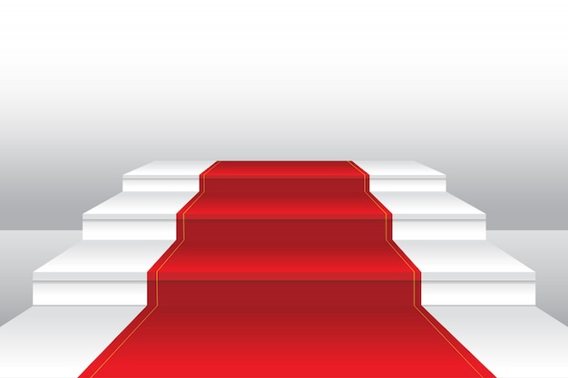 Alfombra roja en la escalera ilustración realista