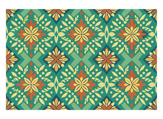 una alfombra verde y naranja por el artista para la colección