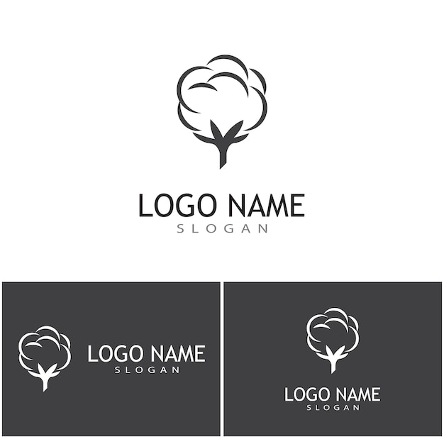 Algodón Logo plantilla vector símbolo naturaleza