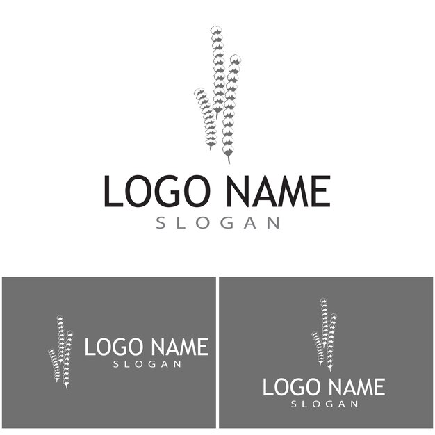Algodón logo plantilla vector símbolo naturaleza