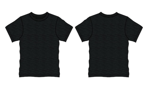 Vector algodón single jersey shorts manga camiseta técnica moda vector ilustración plantilla