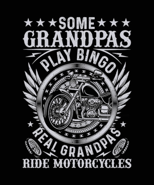 Algunos abuelos juegan bingo abuelos reales montan motocicletas biker t-shirt design