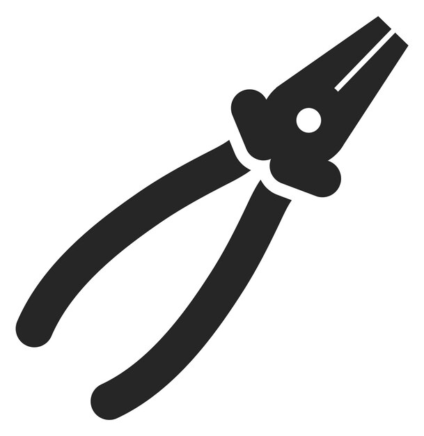Alicates icono negro Símbolo de herramienta de reparación eléctrica