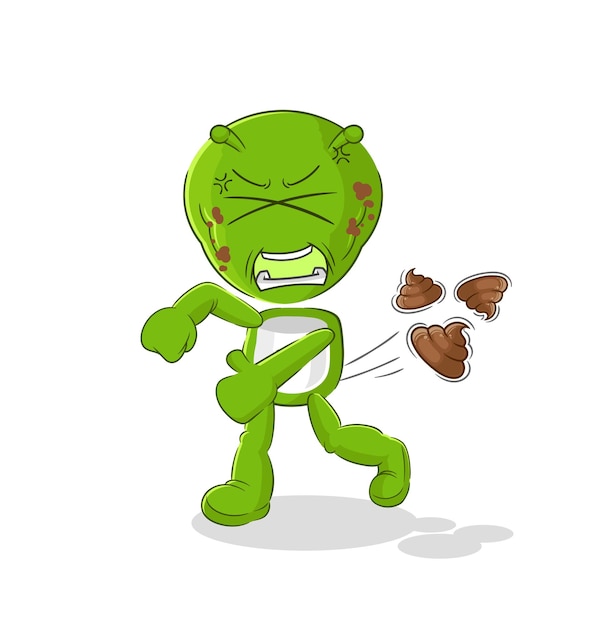 Alien lanzando vector de mierda