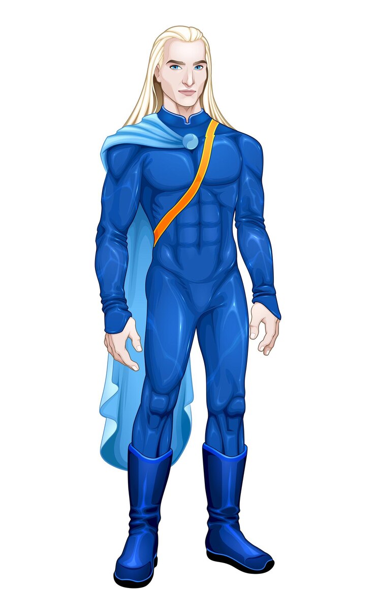 Vector alien nórdico con traje azul