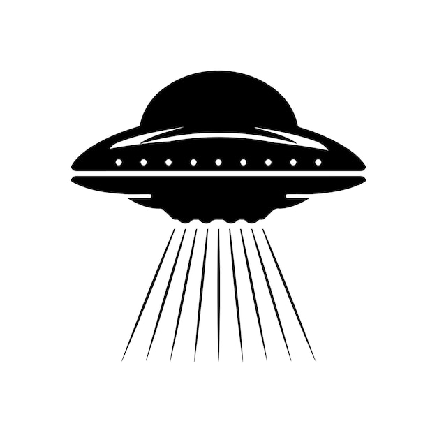 Alien volando con ilustración de icono de vector de dibujos animados ovni concepto extraterrestre vintage