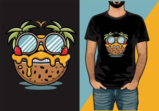 Alimentación de verano Lentes de sol diseño de camiseta vectorial