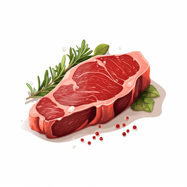 Vector alimento filete de carne vector barbacoa ilustración de carne de res barbacoa parrilla restaurante menú aislado sli
