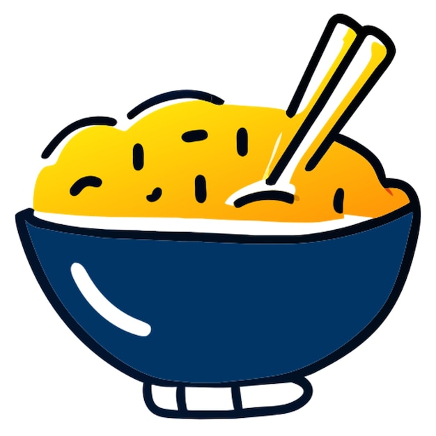 alimento icono japonés garabateo de relleno offset