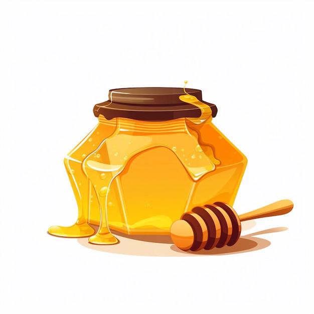 alimento vector de miel abeja orgánica saludable dulce ilustración líquida panal de miel naturaleza natural