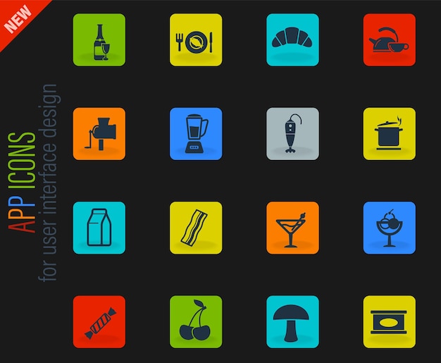 Alimentos y cocina simplemente iconos