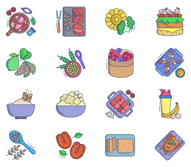 Alimentos para un conjunto de alimentos ricos en proteínas y saludables
