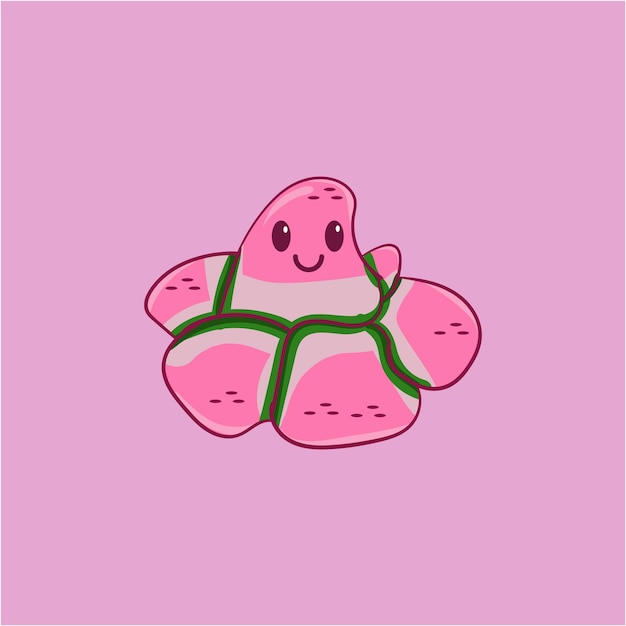 alimentos de dibujos animados lúdicos con caras sonrientes contra un fondo colorido Apto para des relacionados con la comida