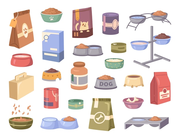 Alimentos para gatos y perros Envases para alimentos para mascotas