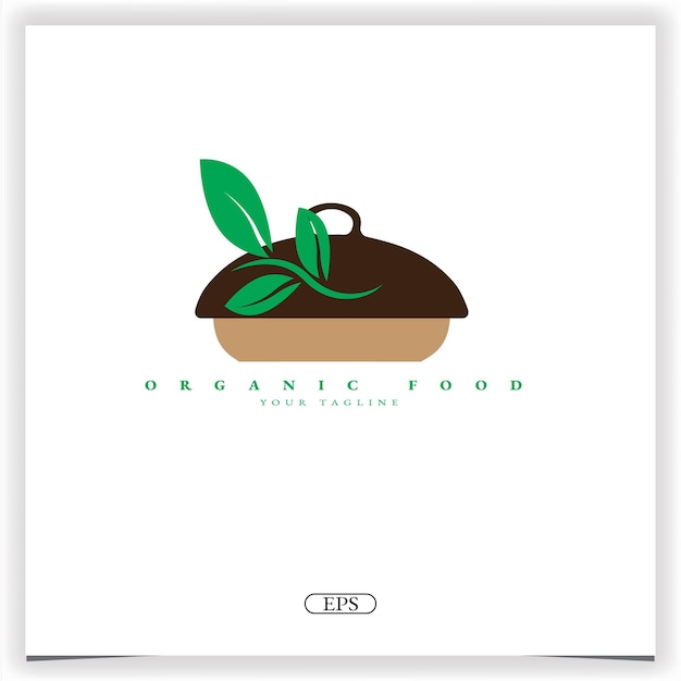 Alimentos orgánicos logo premium elegante plantilla vector eps 10