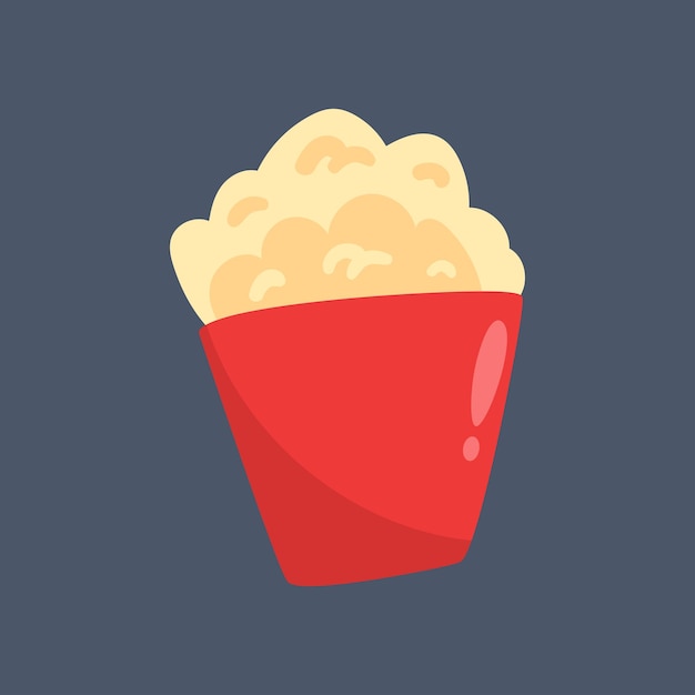 alimentos de palomitas de maíz en diseño vectorial plano