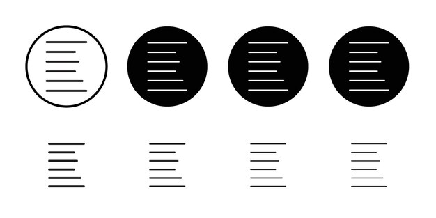 Alinea el icono a la izquierda con un contorno delgado simple