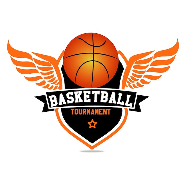All star basketball, emblema del logo deportivo.