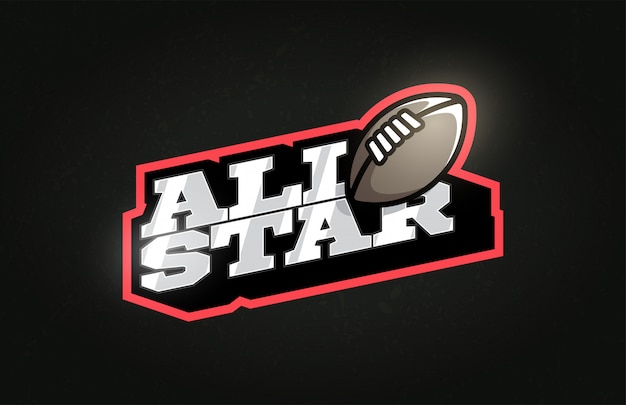 All Star Modern tipografía profesional rugby fútbol deporte estilo retro emblema logo