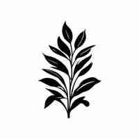 Vector allamanda icon dibujo a mano de planta negra elemento vectorial del logotipo y símbolo