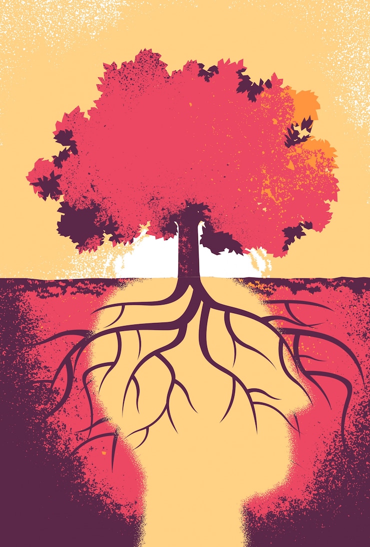 Vector el alma del árbol piensa en un mañana mejor