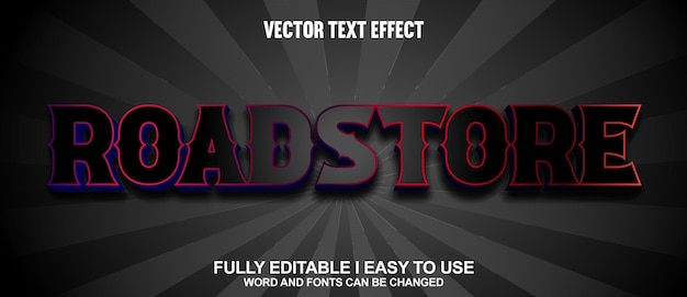 Almacén de carreteras Efecto de texto vectorial 3D totalmente editable