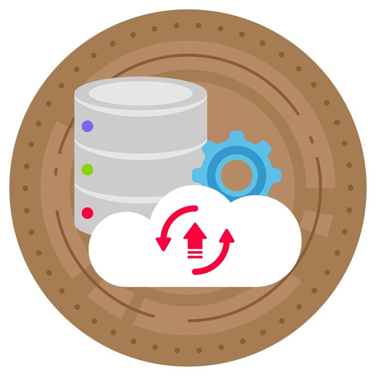 Vector almacén de datos basado en la nube base de datos conceptual almacenada como un servicio gestionado diseño vectorial proceso en la nube