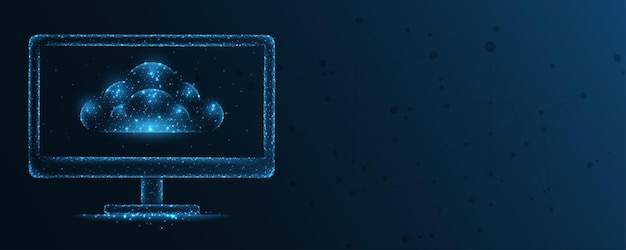 Almacenamiento de computación en la nube con concepto de innovación de servicios de datos digitales de fondo de tecnología de pantalla de computadora