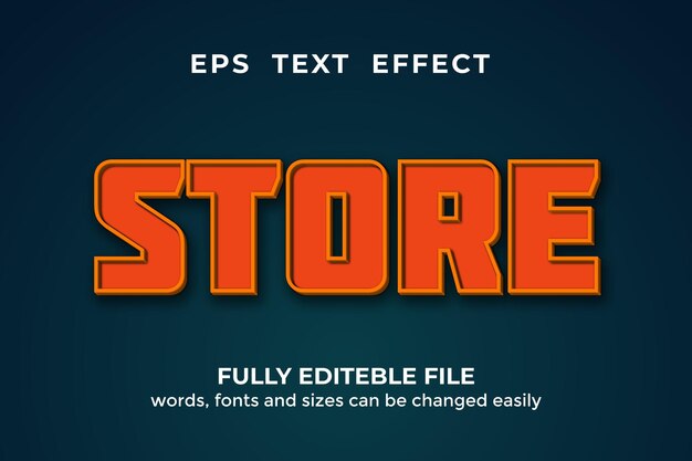 Almacenar efecto de texto editable de estilo 3d vector premium