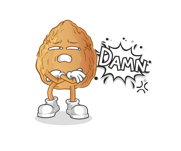Almendra muy cabreado ilustración vector de caracteres