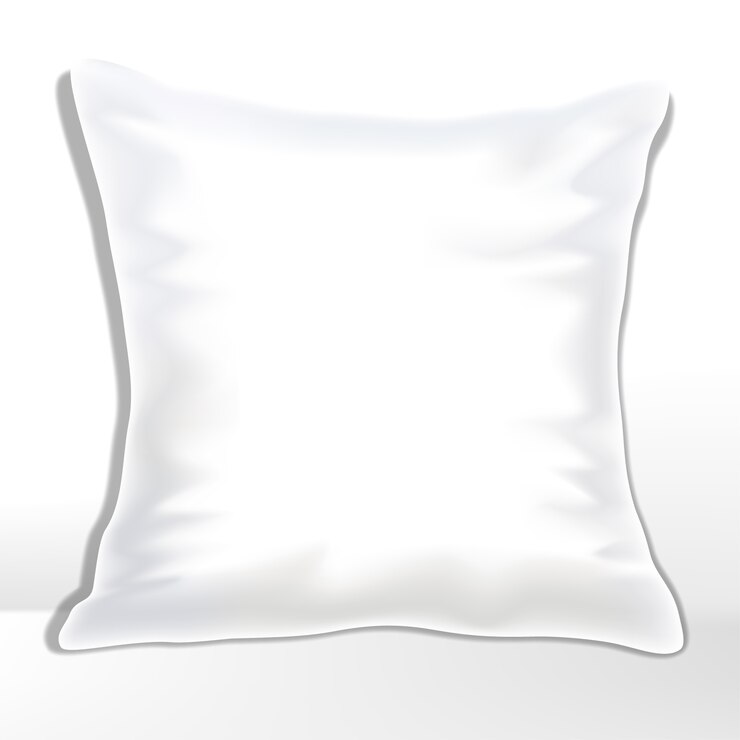 almohada o cojín blanco, forma cuadrada