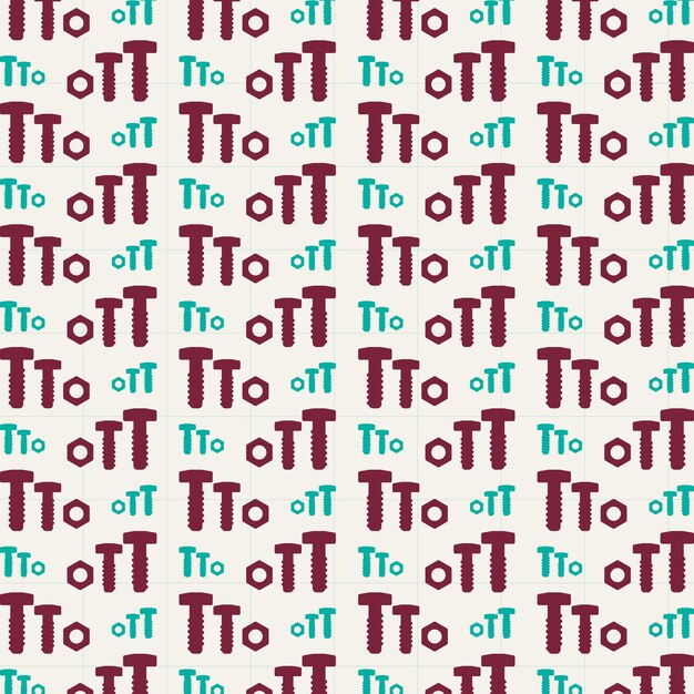 Almohadilla y perno en el gráfico de fondo de ilustración vectorial de patrón repetitivo de moda