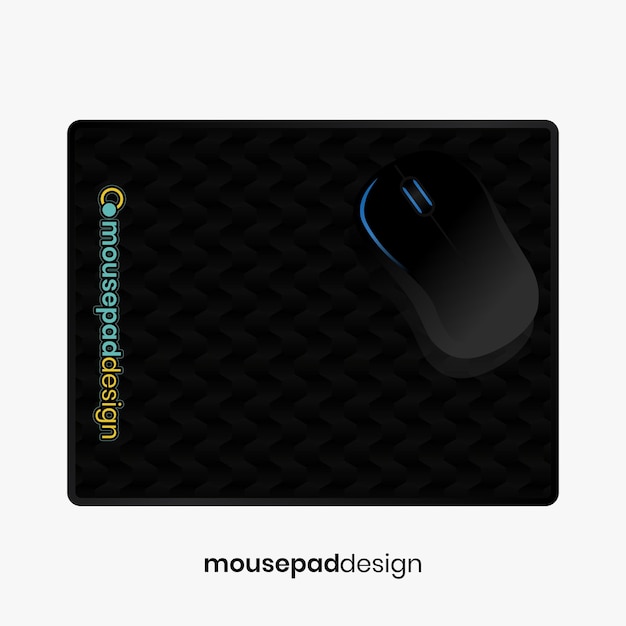 una almohadilla de ratón con un ratón en ella que dice diseño de ratón