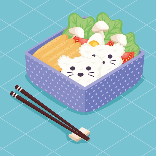 Almuerzo en caja bento morado