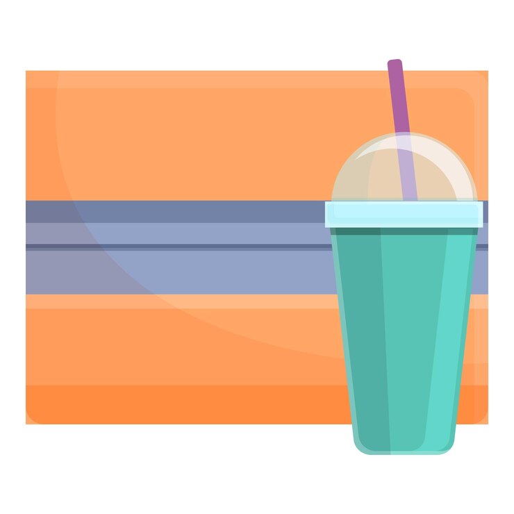Vector almuerzo con icono de jugo fresco icono vectorial de almuerzo y jugo fresco para diseño web aislado sobre fondo blanco