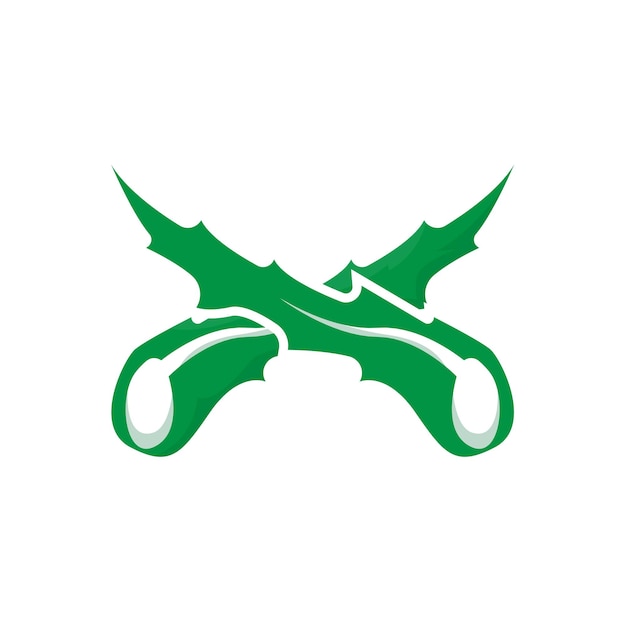Aloe Vera Logo Planta Verde Salud Diseño Vector Ilustración Símbolo