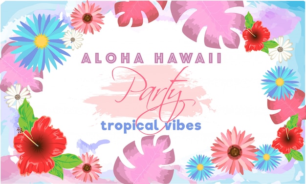 Aloha hawaii party template