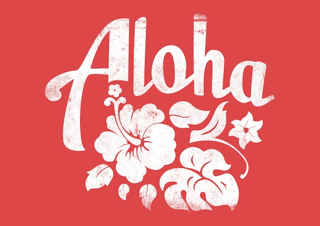 Vector aloha hibisco y estilo hawaii