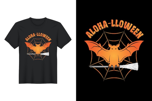 Vector aloha-lloween, diseño de camiseta de halloween