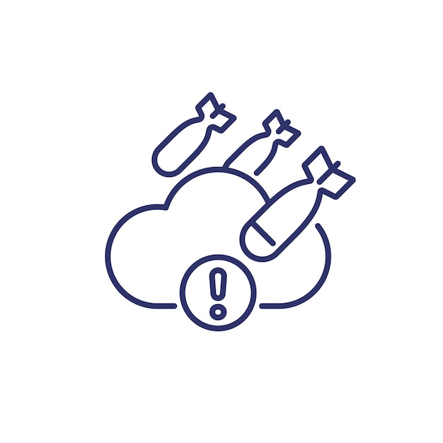 Alojamiento bajo el icono de la línea de ataque DDoS