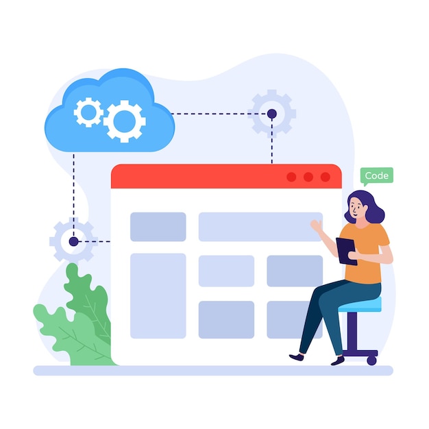 Alojamiento ilustración plana del sitio web de la optimización del sitio web.