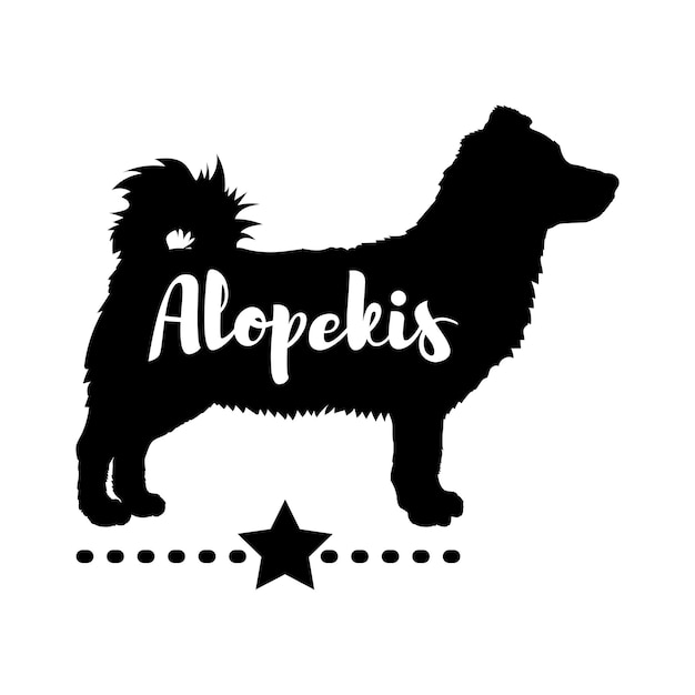 Alopekis silueta de perro perro razas de perro logotipo vector silueta diseño de logotipo ilustración de animal icono