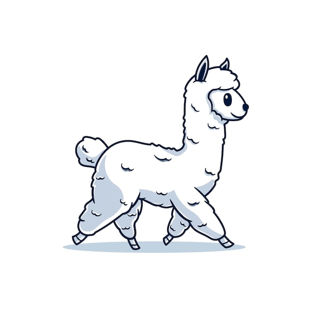 Alpaca caminante de dibujos animados