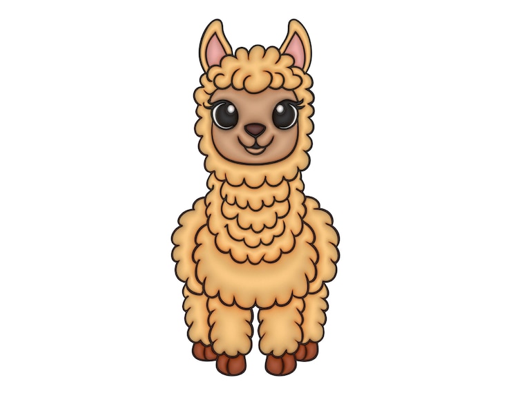 Vector una alpaca plana de 3d