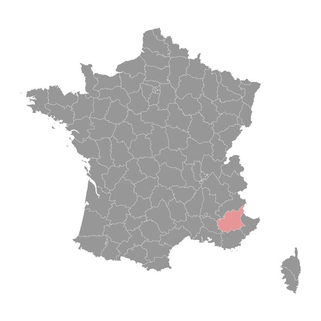 Alpes de Haute Provence mapa división administrativa de Francia Ilustración vectorial