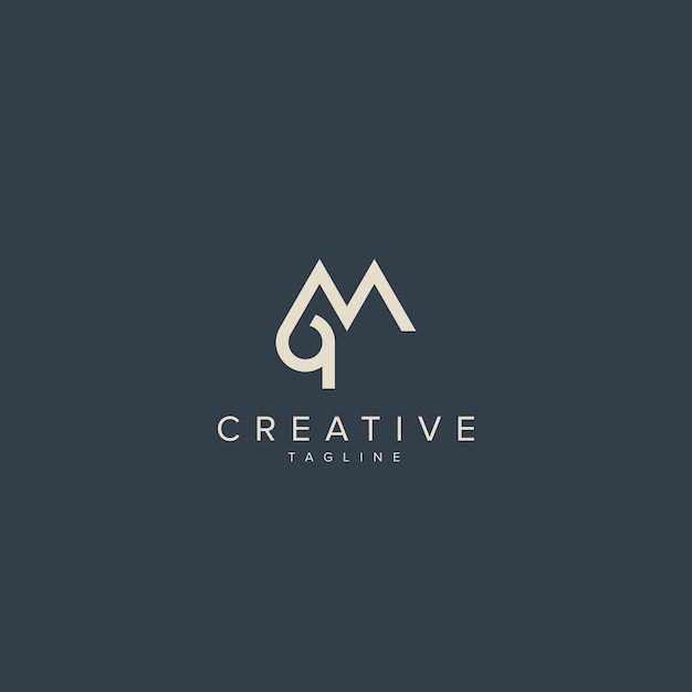 Alphabet MQ QM letter modern monogram style logo vector element