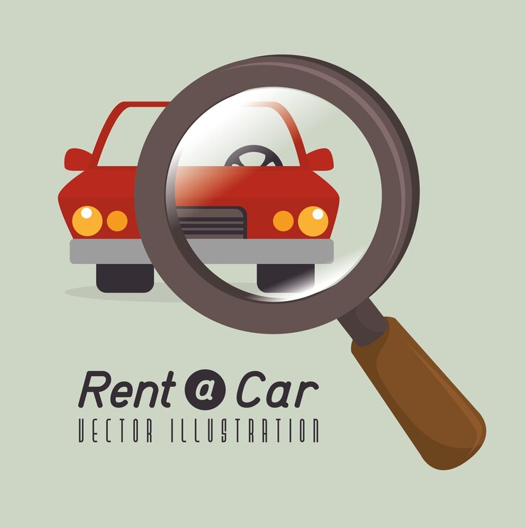 Vector alquile un coche de diseño, ilustración vectorial.