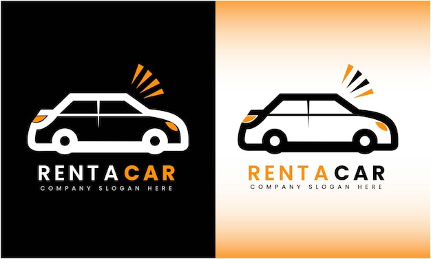 Alquiler de un servicio de transporte de automóviles moderno minimalista moderno diseño de logotipo vectorial 1