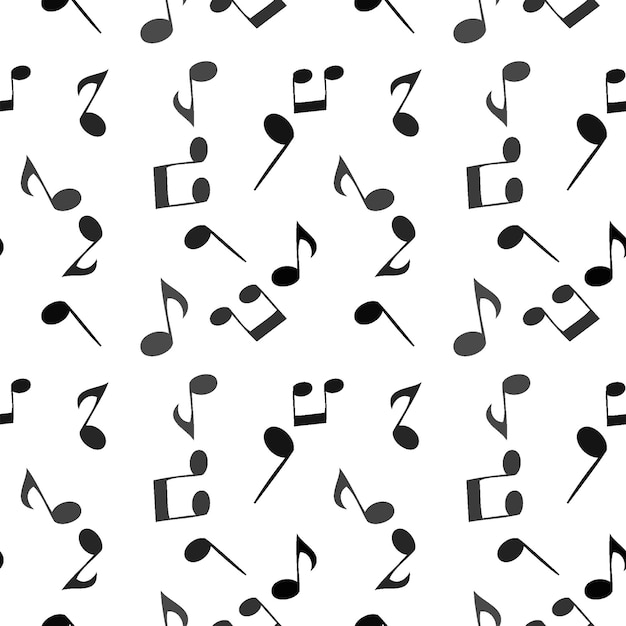 Altas notas musicales. Ilustración de vector de patrones sin fisuras. EPS10